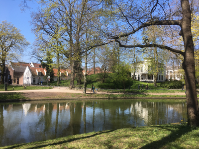 900274 Gezicht op het huis Lievendaal (Lepelenburg 2) te Utrecht, vanaf de overzijde van de Stadsbuitengracht, met ...